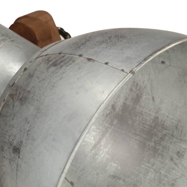 vidaXL gulvlampe E27 massivt mangotræ sølvfarvet