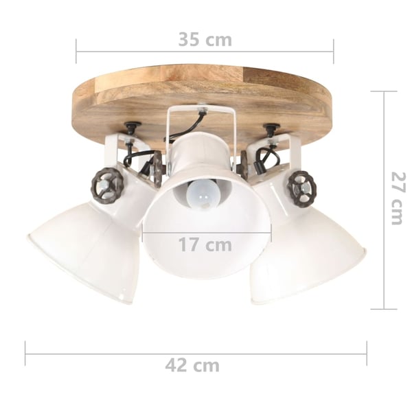 vidaXL Industriell taklampe 25 W hvit 42x27cm E27