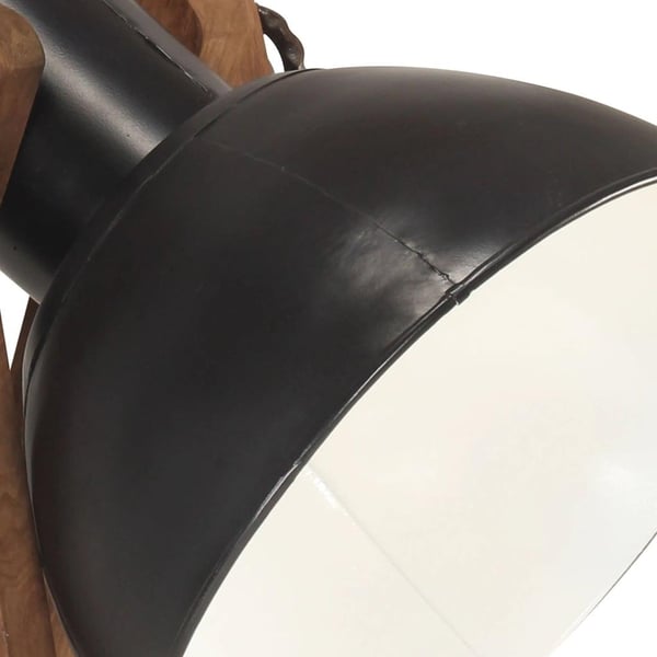 vidaXL gulvlampe E27 massivt mangotræ sort