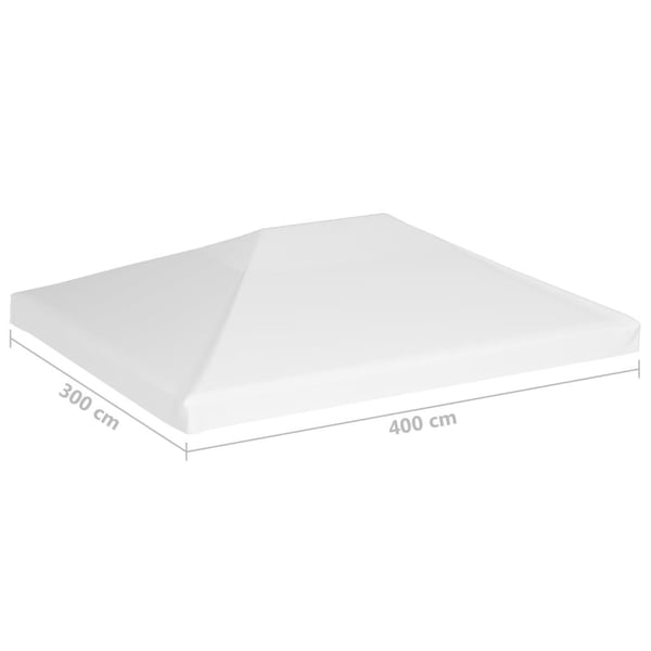 vidaXL Toppduk til paviljong 270 g/m² 4x3 m hvit