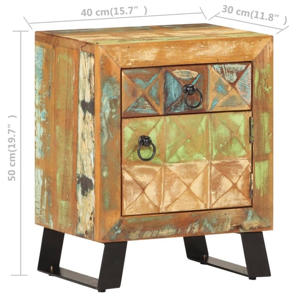 vidaXL Nattbord 40x30x50 cm gjenvunnet heltre