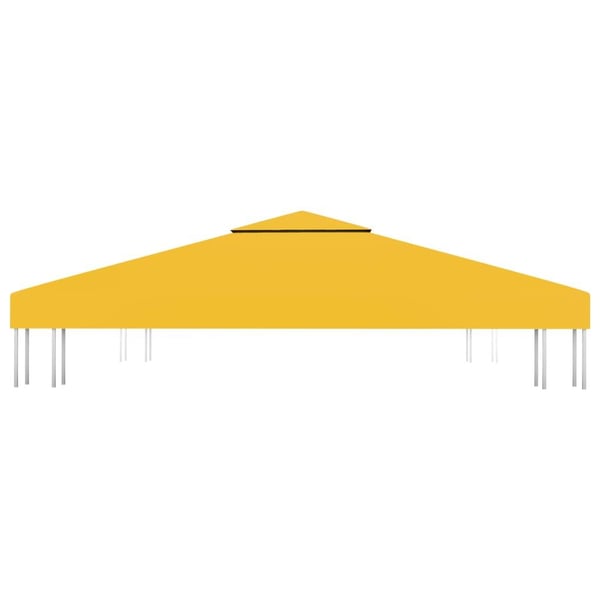 vidaXL Dobbel toppduk til paviljong 310 g/m² 3x3 m gul