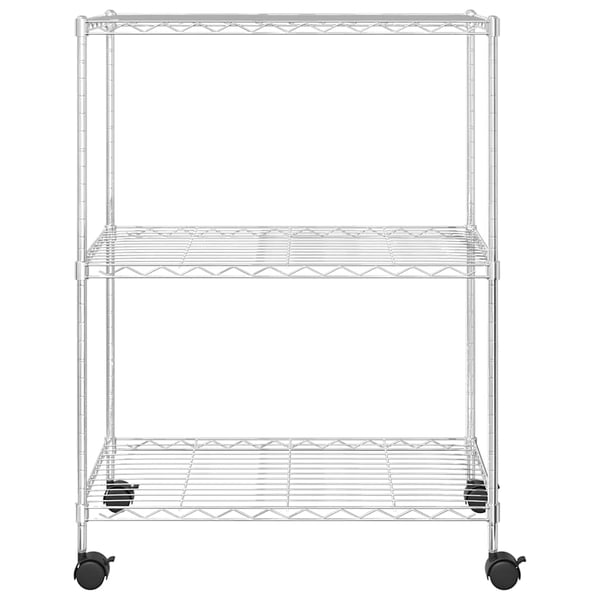 vidaXL opbevaringsstativ med 3 hylder og hjul 60x35x81 cm 150 kg krom