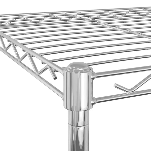 vidaXL opbevaringsstativ med 3 hylder og hjul 60x35x81 cm 150 kg krom