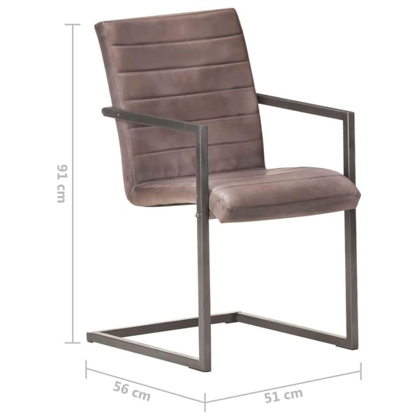 vidaXL spisebordsstole med cantilever 6 stk. ægte læder brun