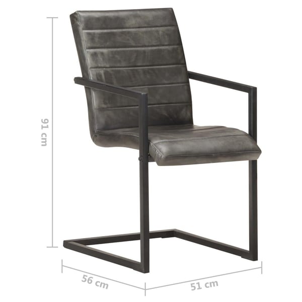 vidaXL spisebordsstole 6 stk. med cantilever-design ægte læder grå