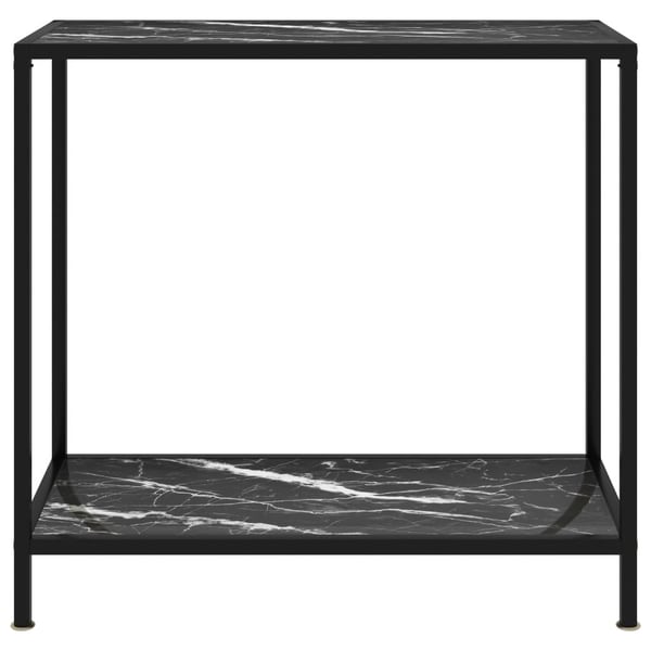 vidaXL Konsollbord svart 80x35x75 cm herdet glass