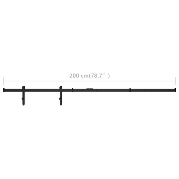 vidaXL Mini skyvedørsett karbonstål 200 cm