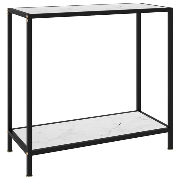 vidaXL konsolbord 80x35x75 cm hærdet glas hvid