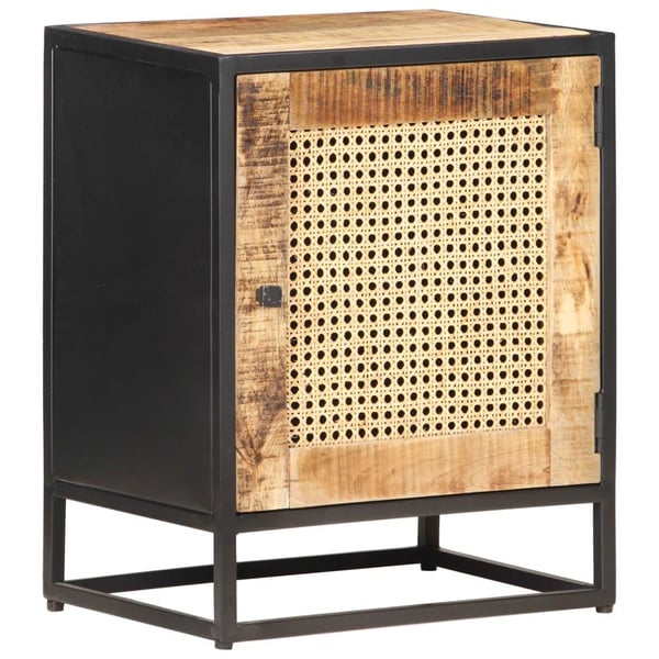 vidaXL Nattbord 40x30x50 cm grovt heltre mango og naturlig stokk