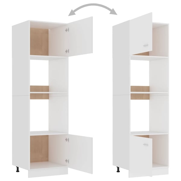 vidaXL Skap for mikrobølgeovn "Lyon" hvit 60x57x207 cm konstruert tre