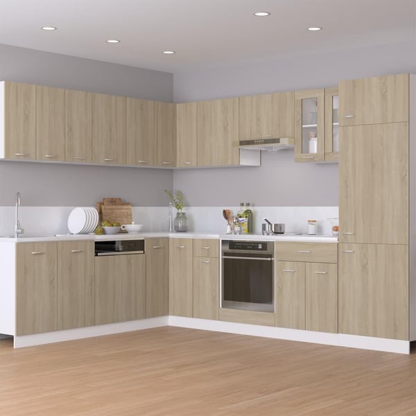 vidaXL skab til køleskab 60x57x207 cm spånplade sonoma-eg