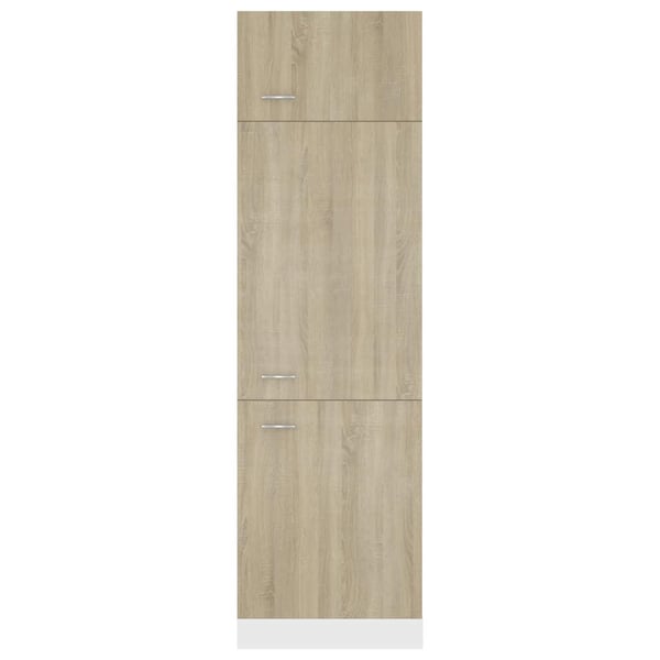 vidaXL skab til køleskab 60x57x207 cm spånplade sonoma-eg