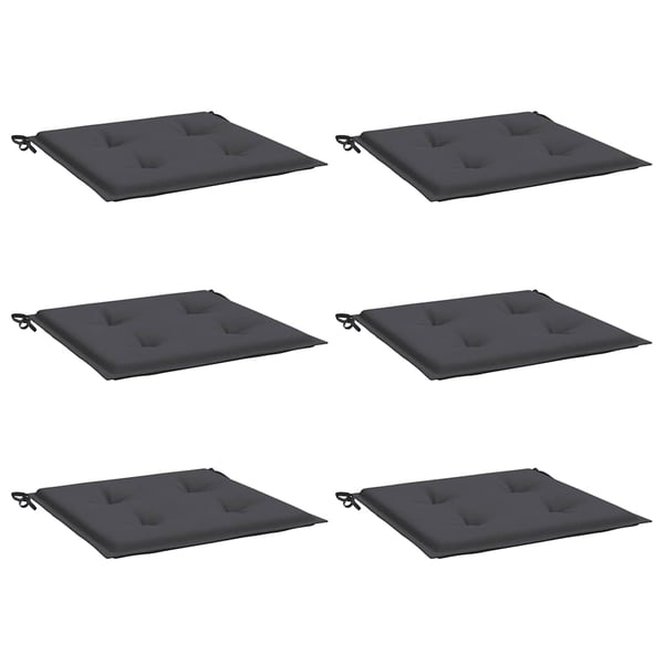 vidaXL hynder til havestol 6 stk. 50x50x3 cm oxfordstof antracitgrå