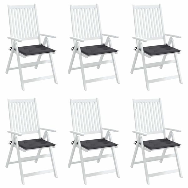 vidaXL hynder til havestol 6 stk. 40x40x3 cm oxfordstof antracitgrå