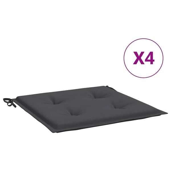 vidaXL hynder til havestol 4 stk. 50x50x3 cm oxfordstof antracitgrå