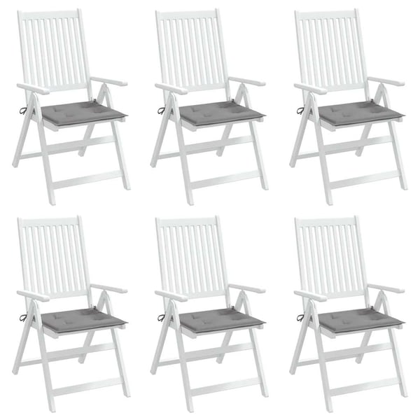 vidaXL hynder til havestol 6 stk. 40x40x3 cm oxfordstof grå