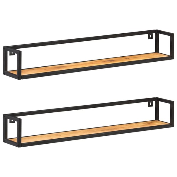vidaXL væghylder 2 stk. 120 cm massivt akacietræ
