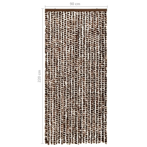 vidaXL Insektgardin brun og hvit 90x220 cm chenille