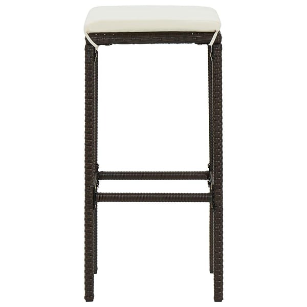 vidaXL barstole med hynder 2 stk. polyrattan brun