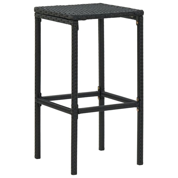 vidaXL barstole med hynder 2 stk. polyrattan sort