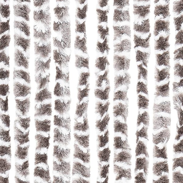vidaXL Insektgardin gråbrun og hvit 90x220 cm chenille