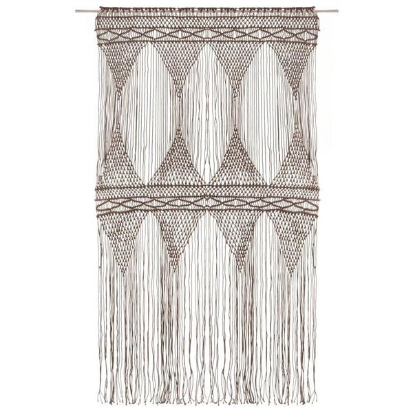 vidaXL Makramé gardin gråbrun 140x240 cm bomull