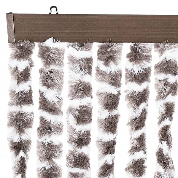 vidaXL insektgardin 56x185 cm chenille gråbrun og hvid