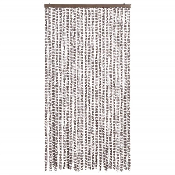 vidaXL Insektgardin gråbrun og hvit 100x220 cm chenille
