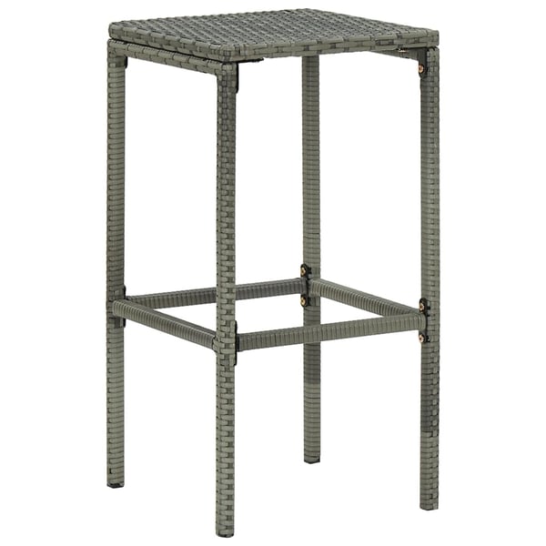 vidaXL barstole med hynder 2 stk. polyrattan grå