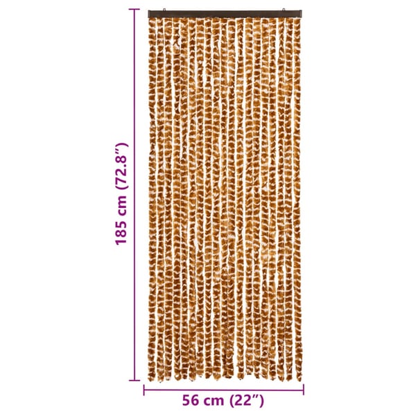 vidaXL Insektsgardin oker og hvit 56x185 cm chenille