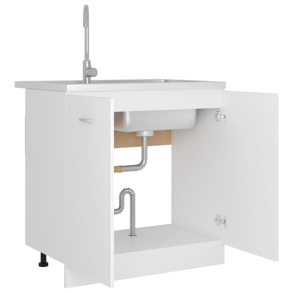 vidaXL Bunnskap til vask "Lyon" hvit 80x46x81,5 cm konstruert tre