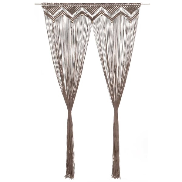 vidaXL Gardin makramé taupe 140x240 cm bomull