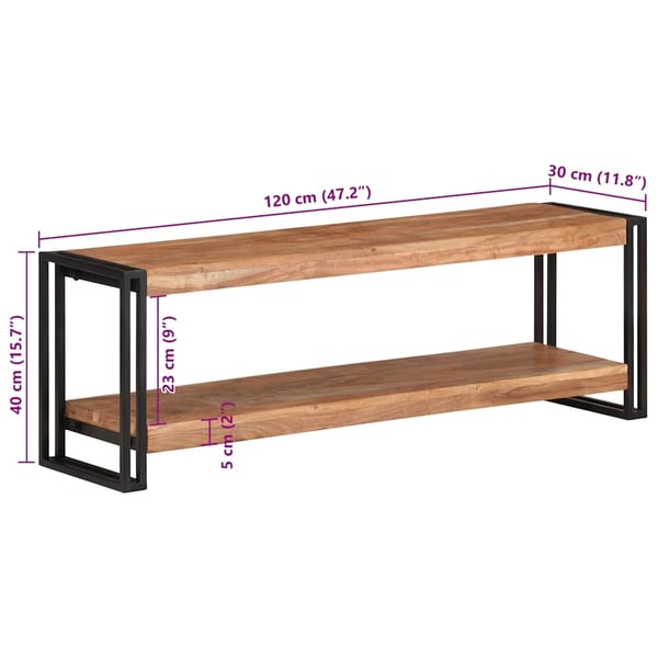 vidaXL TV-benk 120x30x40 cm heltre akasie