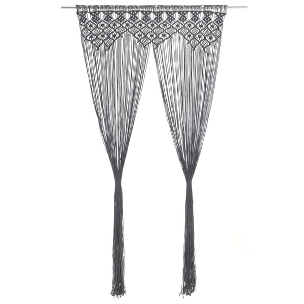 vidaXL Makramé gardin antrasitt 140x240 cm bomull