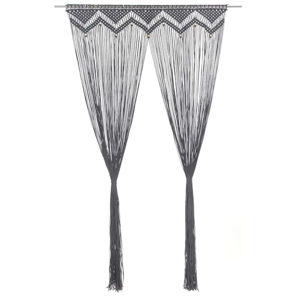 vidaXL Makramé gardin antrasitt 140x240 cm bomull