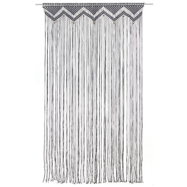 vidaXL Makramé gardin antrasitt 140x240 cm bomull