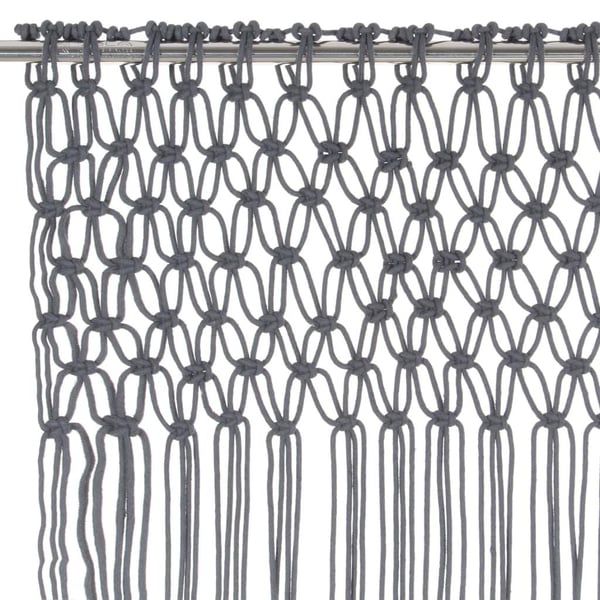vidaXL macramégardin 140x240 cm bomuld antracitgrå