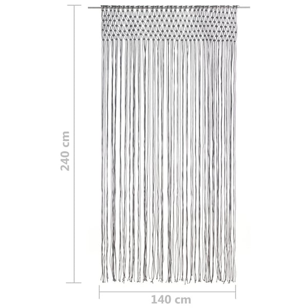 vidaXL macramégardin 140x240 cm bomuld antracitgrå