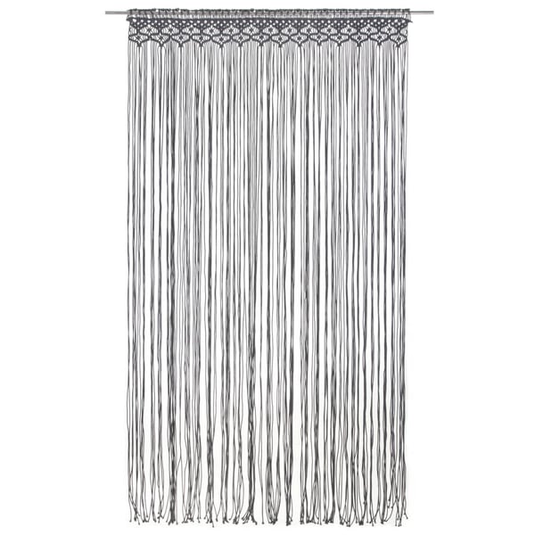 vidaXL Makramé gardin antrasitt 140x240 cm bomull