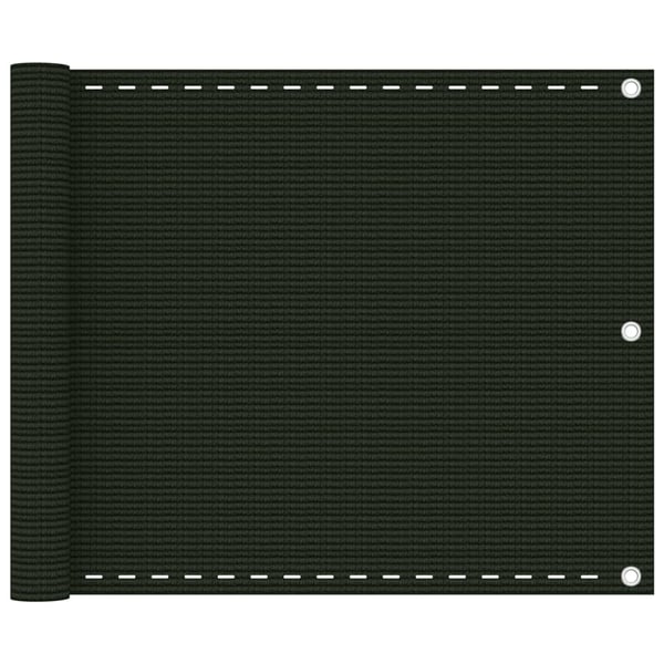 vidaXL altanafskærmning 75x600 cm HDPE mørkegrøn