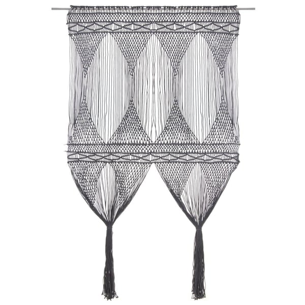 vidaXL Makramé gardin antrasitt 140x240 cm bomull