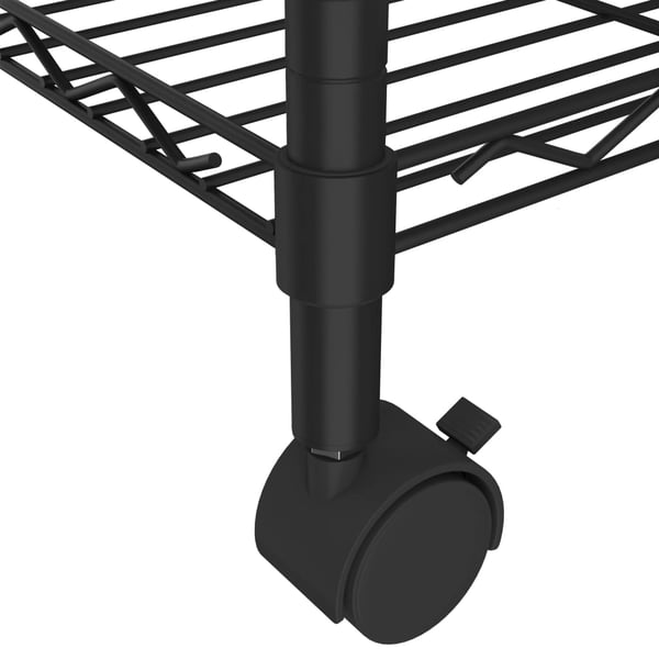 vidaXL Oppbevaringshylle 4 etasjer med hjul 90x35x142 cm svart 200 kg