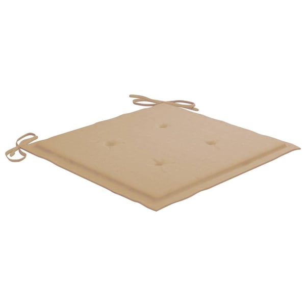 vidaXL havestole 2 stk. med beige hynder massivt teaktræ