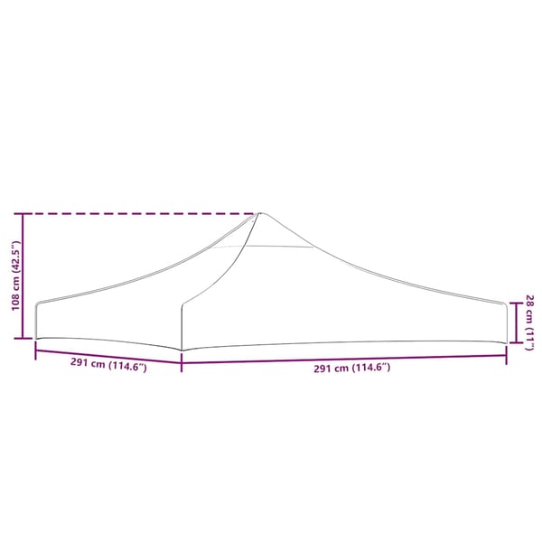 vidaXL Juhlateltan katto 3x3 m musta 270 g/m²
