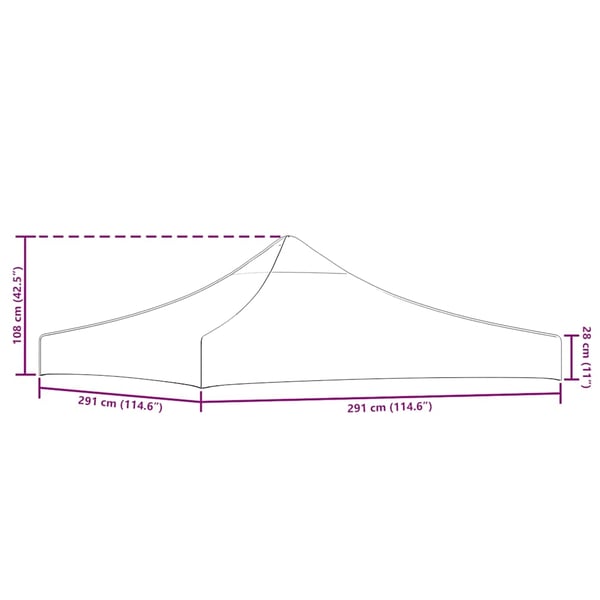 vidaXL tag til festtelt 3x3 m 270 g/m² gråbrun