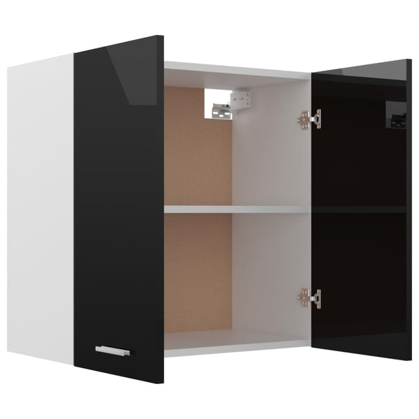 vidaXL vægskab 60x31x60 cm konstrueret træ sort højglans
