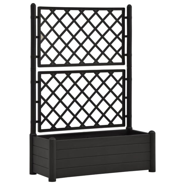vidaXL plantekasse med espalier 100x43x142 cm PP antracitgrå