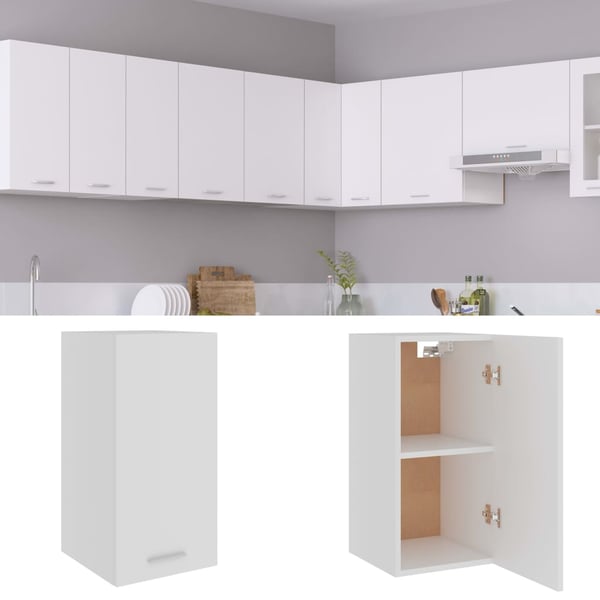 vidaXL Hengende skap "Lyon" hvit 29,5x31x60 cm konstruert tre