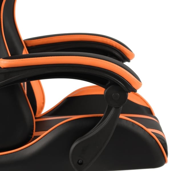 vidaXL racerstol med fodstøtte kunstlæder sort og orange